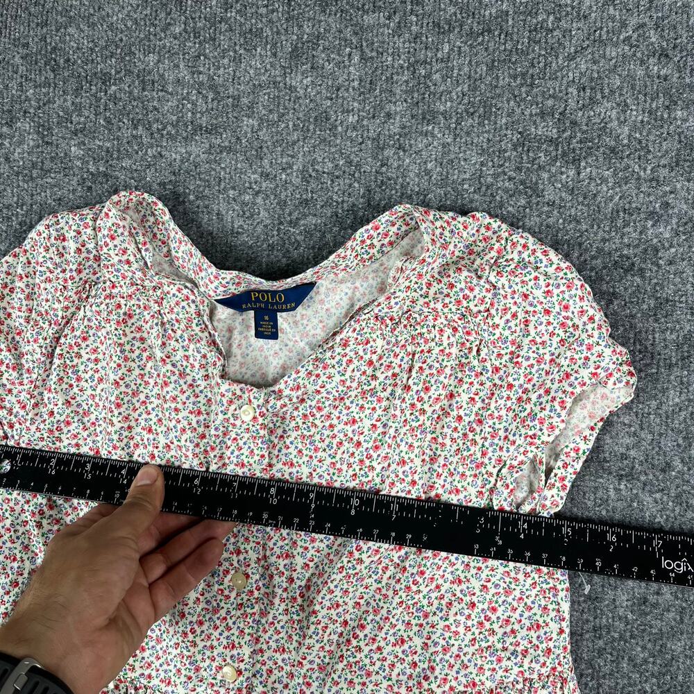 Polo Ralph Lauren Dress Womens Size 16 Floral Button Front Cottagecore - Picture 3 of 6